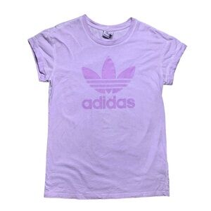 Adidas originals purple trefoil logo loose boyfriend tee
